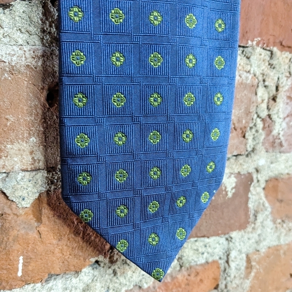 Richel 100% Silk Blue & Lime Green‎ Tie